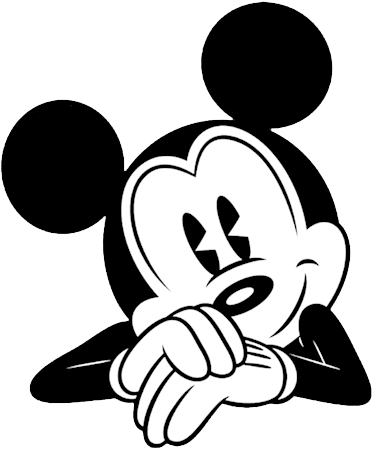 Png Library Stock Mickey Mouse Clipart Black And White - Vintage Mickey Mouse Black And White (400x462), Png Download