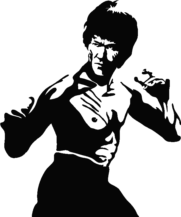 Bruce Lee Black And White (800x800), Png Download