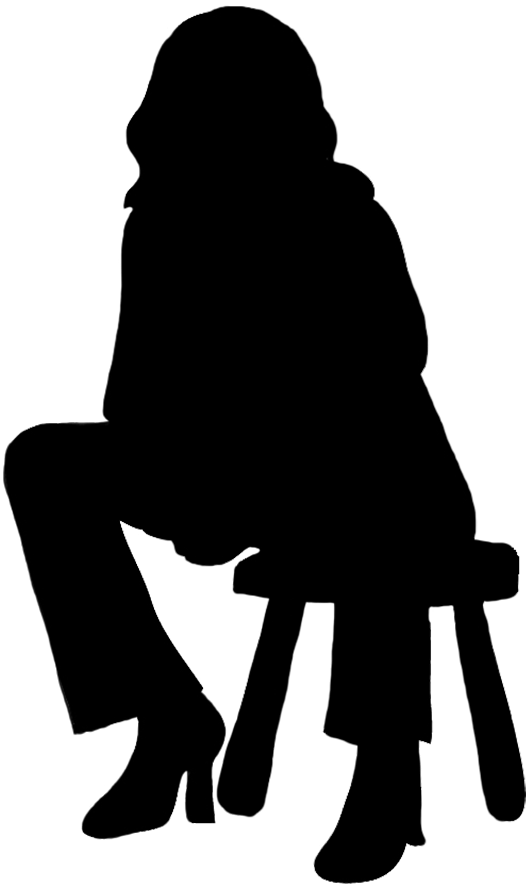 Woman Sitting On Stool - Png People Sitting Silhouette Png (532x886), Png Download