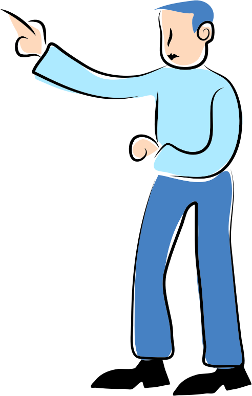 Medium Image - Finger Pointing Man Clipart (492x774), Png Download