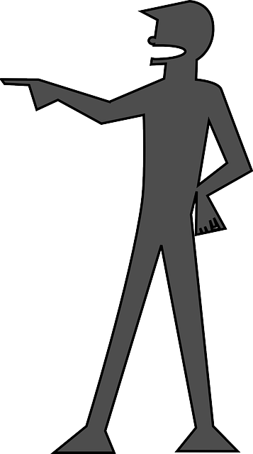 Man, You, Silhouette, Pointing, Gesture, Human, Person - Draw A Person Pointing (357x640), Png Download