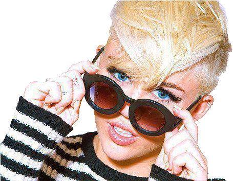 Miley Cyrus Black And White Photoshoot (500x353), Png Download