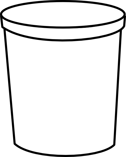 Plastic Cylinder Container Clip Art At Clker - Plastic Cup (480x598), Png Download