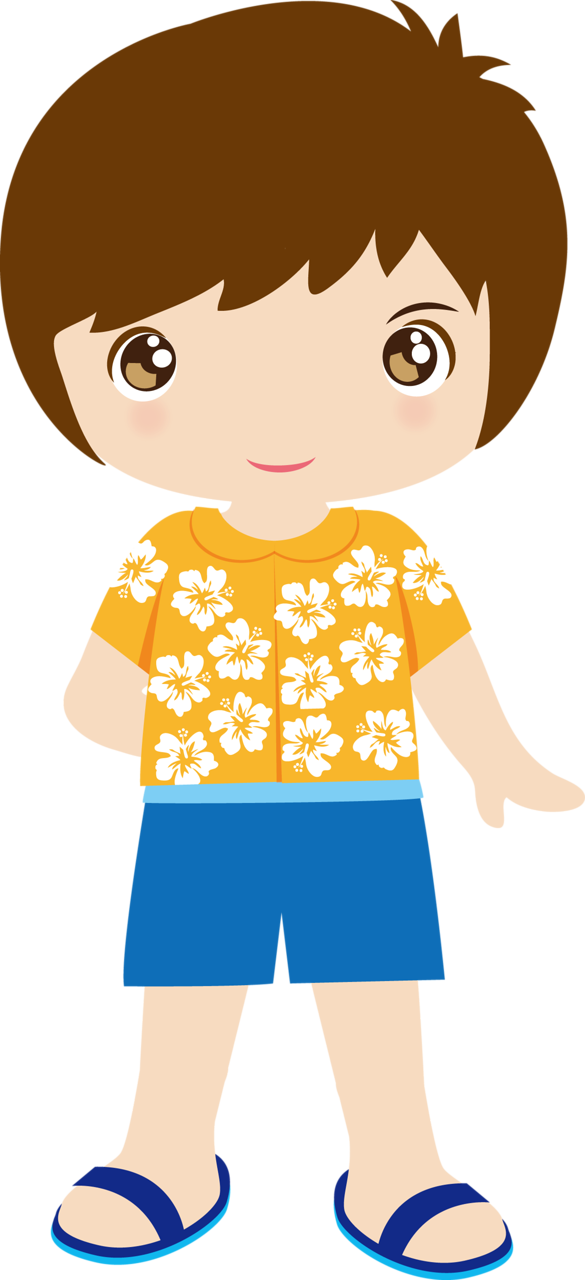 Cg050 08 - Hawaiian Kids Clip Art (585x1280), Png Download