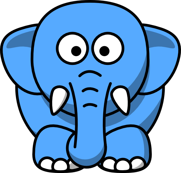 Blue Baby Elephant Clip Art - Cartoon Elephant Face (600x573), Png Download