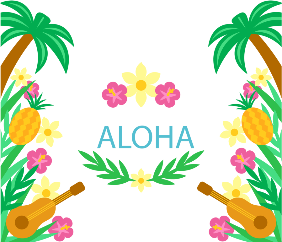Convite Para Festa Tropical Clipart Cuisine Of Hawaii - Hawaiian Photo Booth Frame (900x900), Png Download