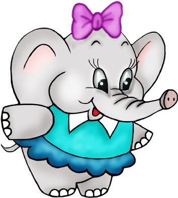Baby Elephant Clipart Png - Cartoon Girl Elephant Clipart (400x400), Png Download