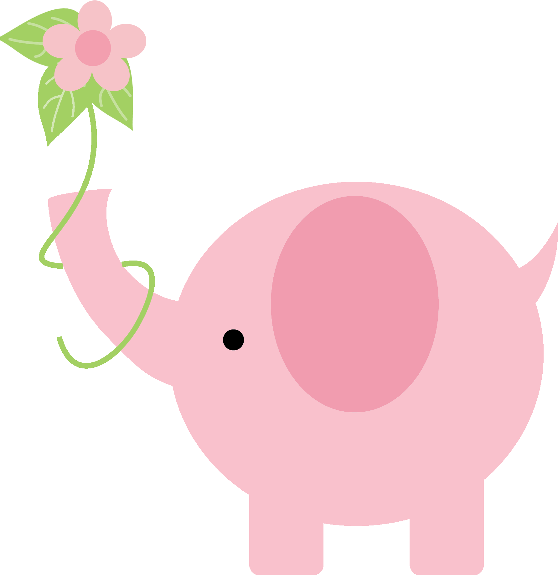 Baby Shower Elephant Png - Baby Pink Elephant Png (1858x1858), Png Download