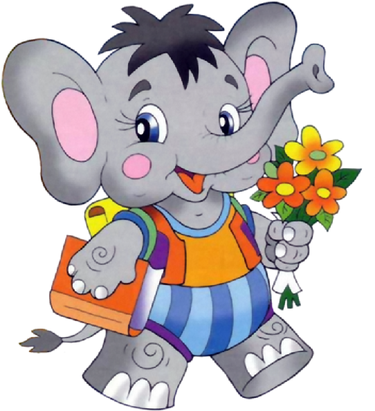 Elephant Clipart School - Animals School Cartoon (600x600), Png Download