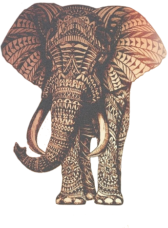 Elephant Boho Tumblr Sticker Venus Png Elephant Love - Henna Tattoo Elephant (500x500), Png Download