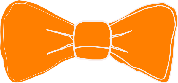 Orange Bow Tie Clip Art At Clker - Orange Bow Tie Clipart (600x280), Png Download