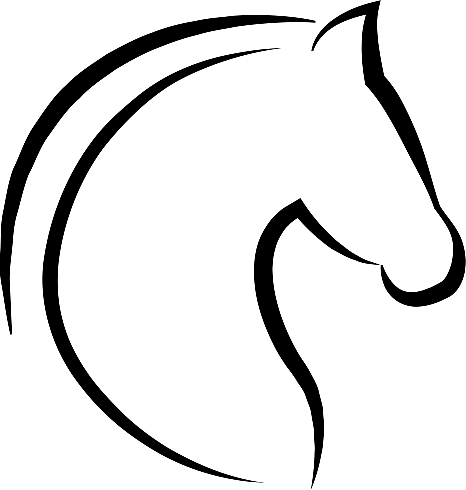 Horse Head With Hair Outline Comments - Horse Head Outline Png (932x981), Png Download