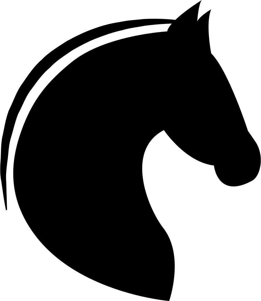Horse Head With Horsehair Line And Semicircular Back - El Caballo Del Ajedrez Blanco Y Negro (850x980), Png Download