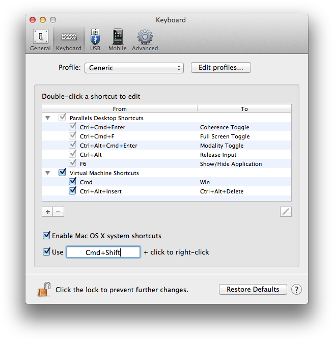 By Default, Parallels Desktop Is Set To Mimic A Right-click - System Preferences Users And Groups Mac (669x683), Png Download