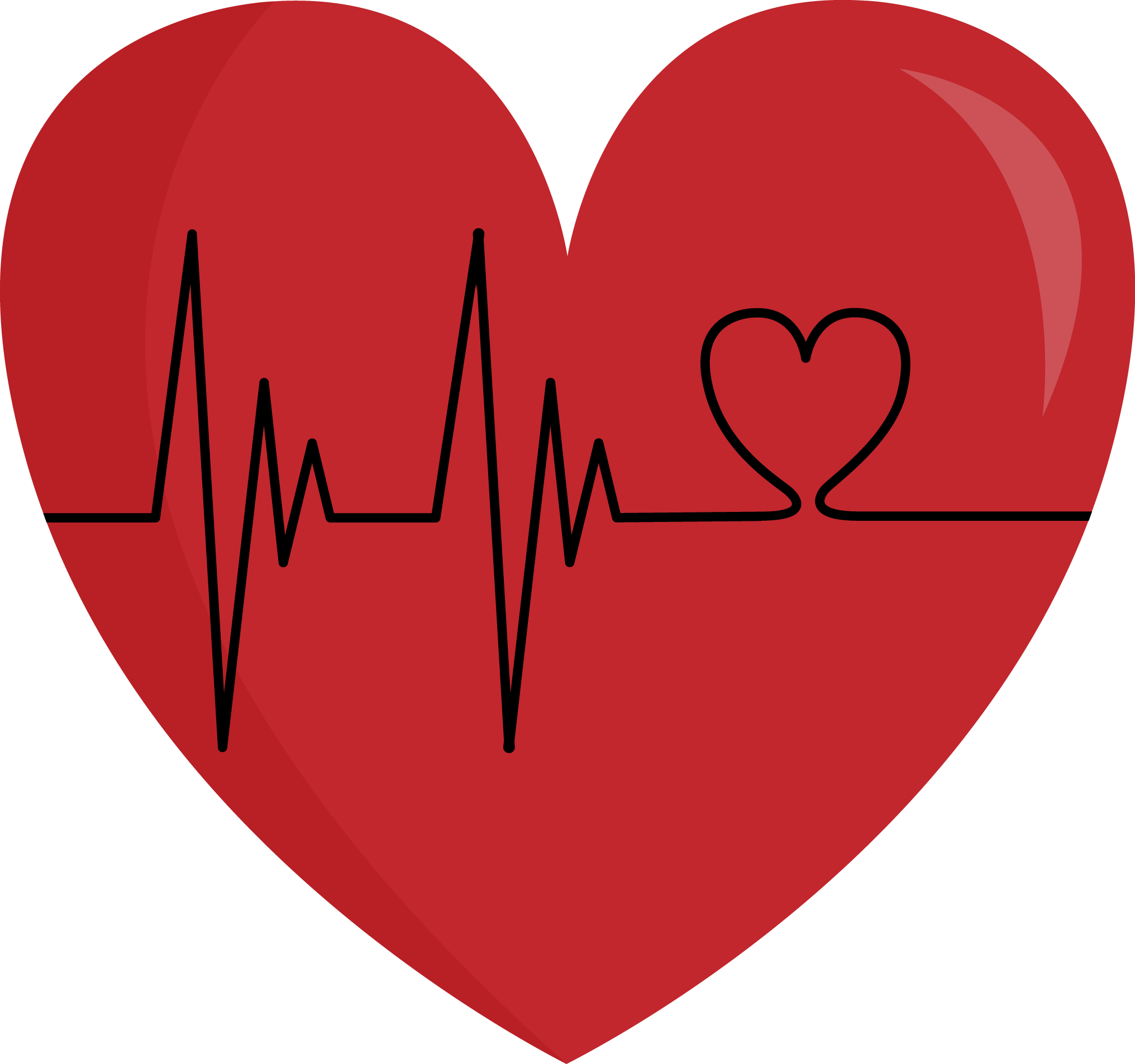 28 Collection Of Heart With Heartbeat Clipart - Heart With Heartbeat Clipart (2032x1906), Png Download
