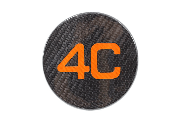 Carbon Fibre Alfa Romeo 4c Fuel Cap Orange Logo Tmcmotorsportwebmodels - Emblem (600x600), Png Download