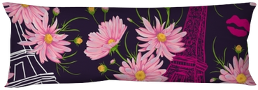 Vintage Seamless Pattern With Eiffel Tower, Kisses, - Paris (400x400), Png Download