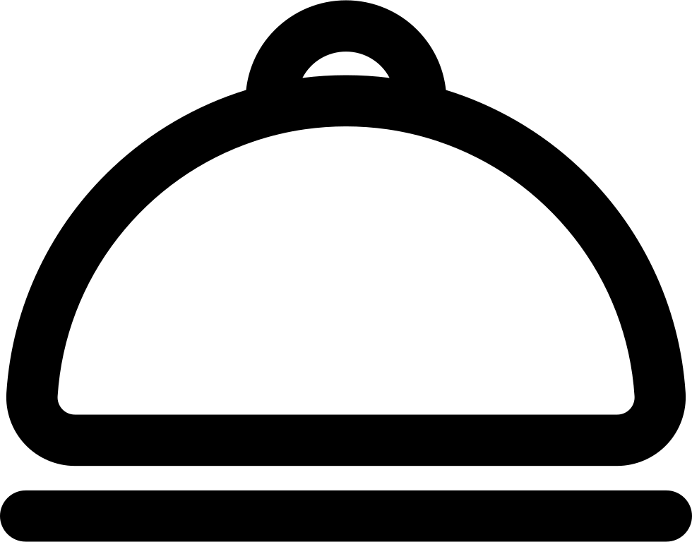 Food Plate With Cover Outlined Tool Comments - Food White Icon Png (980x768), Png Download