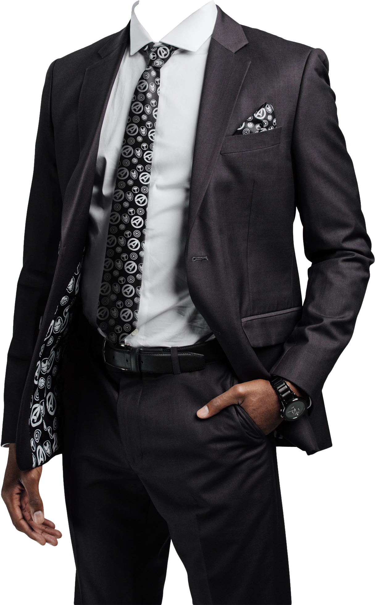 Black Suit Png Transparent Image - Secret Identity Avengers Suit Jacket (1618x2096), Png Download