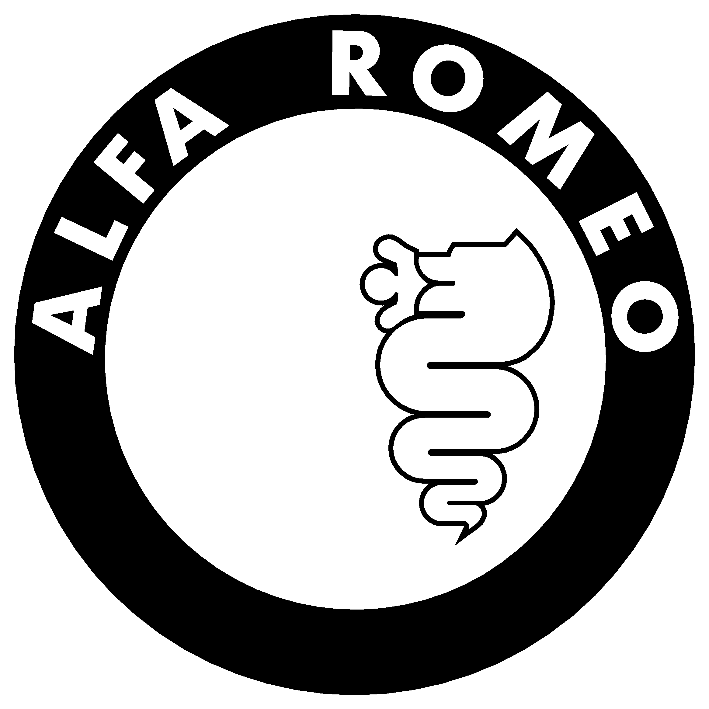 Alfa Romeo Logo Black And White - Alfa Romeo (2400x2400), Png Download
