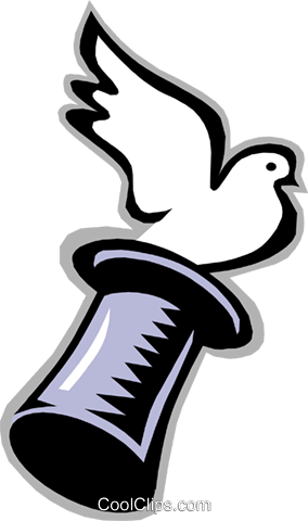 Bird, Dove Flying From Magician's Hat Royalty Free (284x480), Png Download