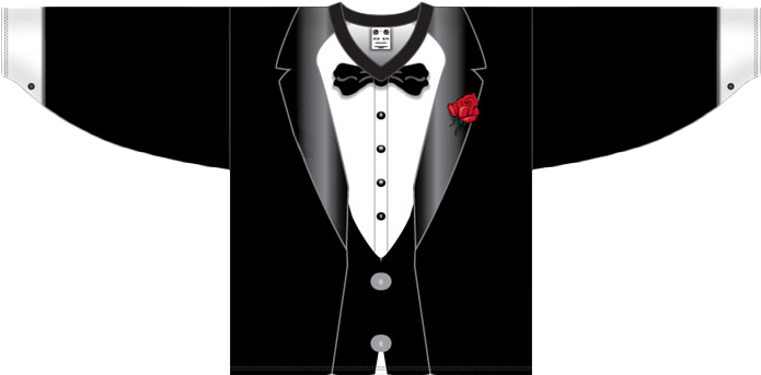 Tux795c - Tuxedo Hockey Jersey (926x491), Png Download
