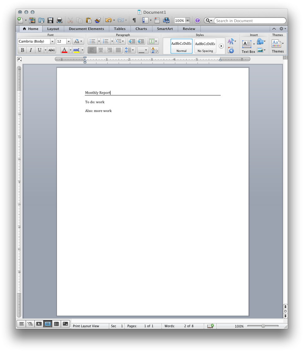 02 Mac Word Horiz Line - Office Mac 2011 (983x1137), Png Download