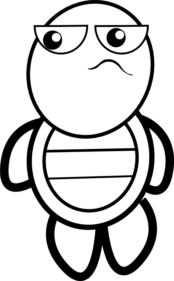 Clip Art Feraliminal Turtle Black White Line - Black And White Turtle (555x896), Png Download