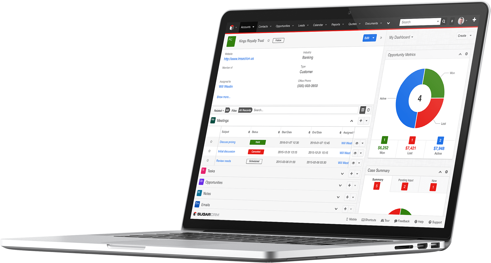 Sugar Macbook 7 5 Perspective - Sugarcrm Laptop (1706x900), Png Download