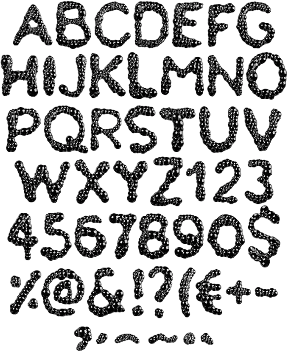 Black Soap Bubbles Font - Line Art (595x741), Png Download