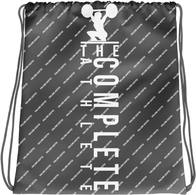 {black} The Complete Athlete "challenge Accepted" Drawstring (800x800), Png Download