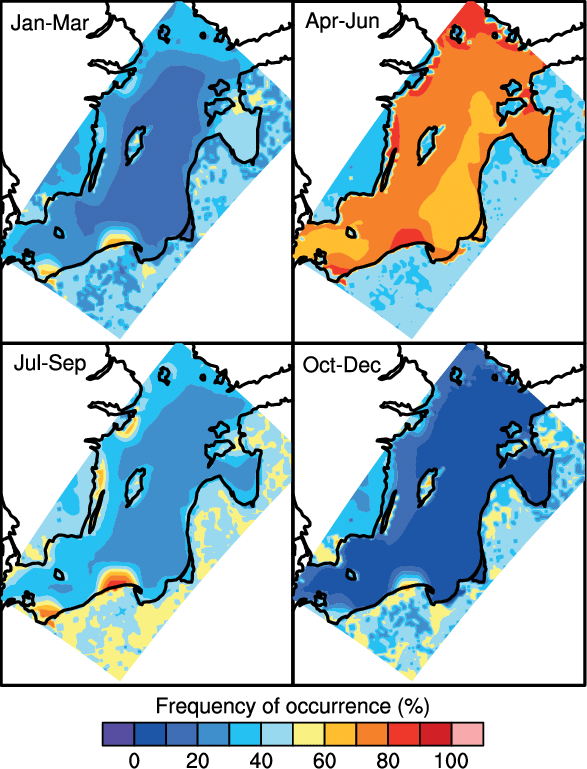 Frequency Of Occurrence Of Stable Conditions Over The (587x769), Png Download