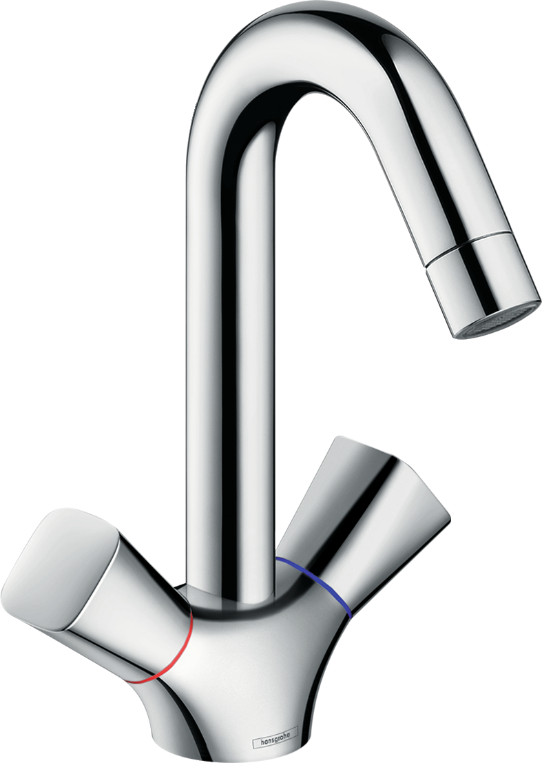 2 Handle Basin Mixer 150 With Pop Up Waste Set (787x1107), Png Download