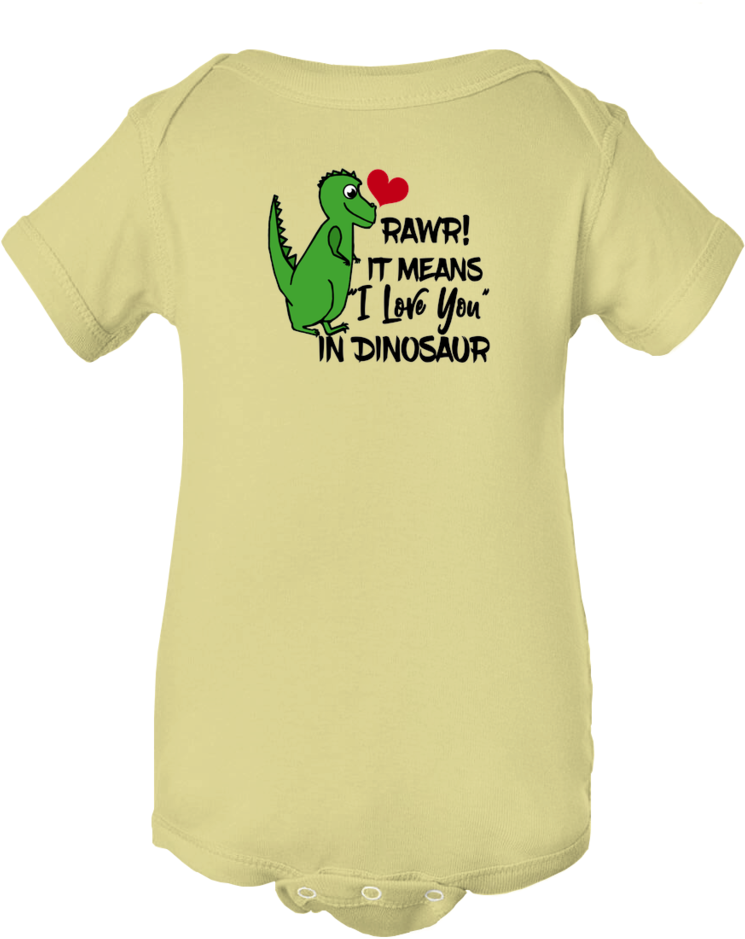 Rawr It Means "i Love You In Dinosaur" Baby Onesie (819x1024), Png Download