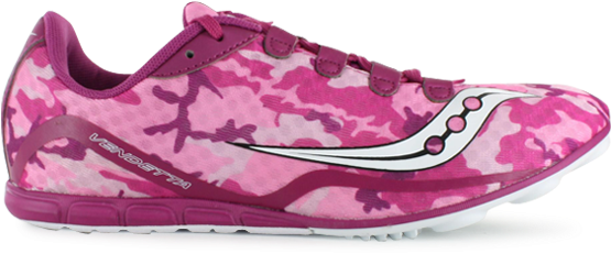 Saucony Vendetta Spike Womens Pink White (685x478), Png Download