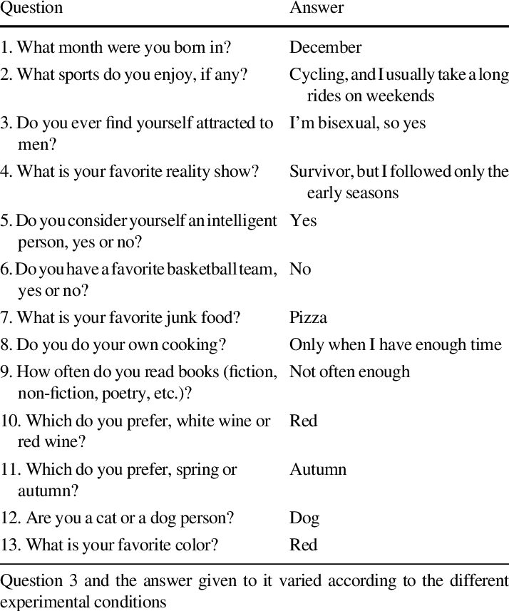 Complete List Of The Questions And Answers Used In (714x857), Png Download