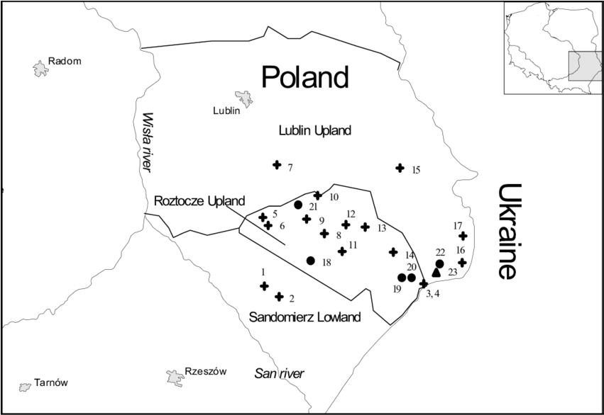 Study Area With Sites Of Pellet Collection Indicated (850x599), Png Download