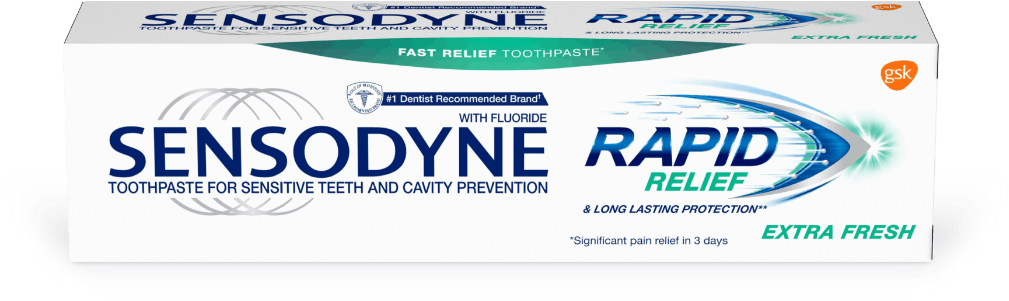 Sensodyne Rapid Relief Toothpaste In Extra Fresh (1028x324), Png Download