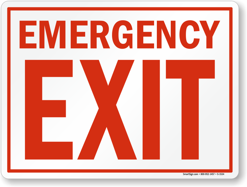 Emergency Exit Sign (800x608), Png Download