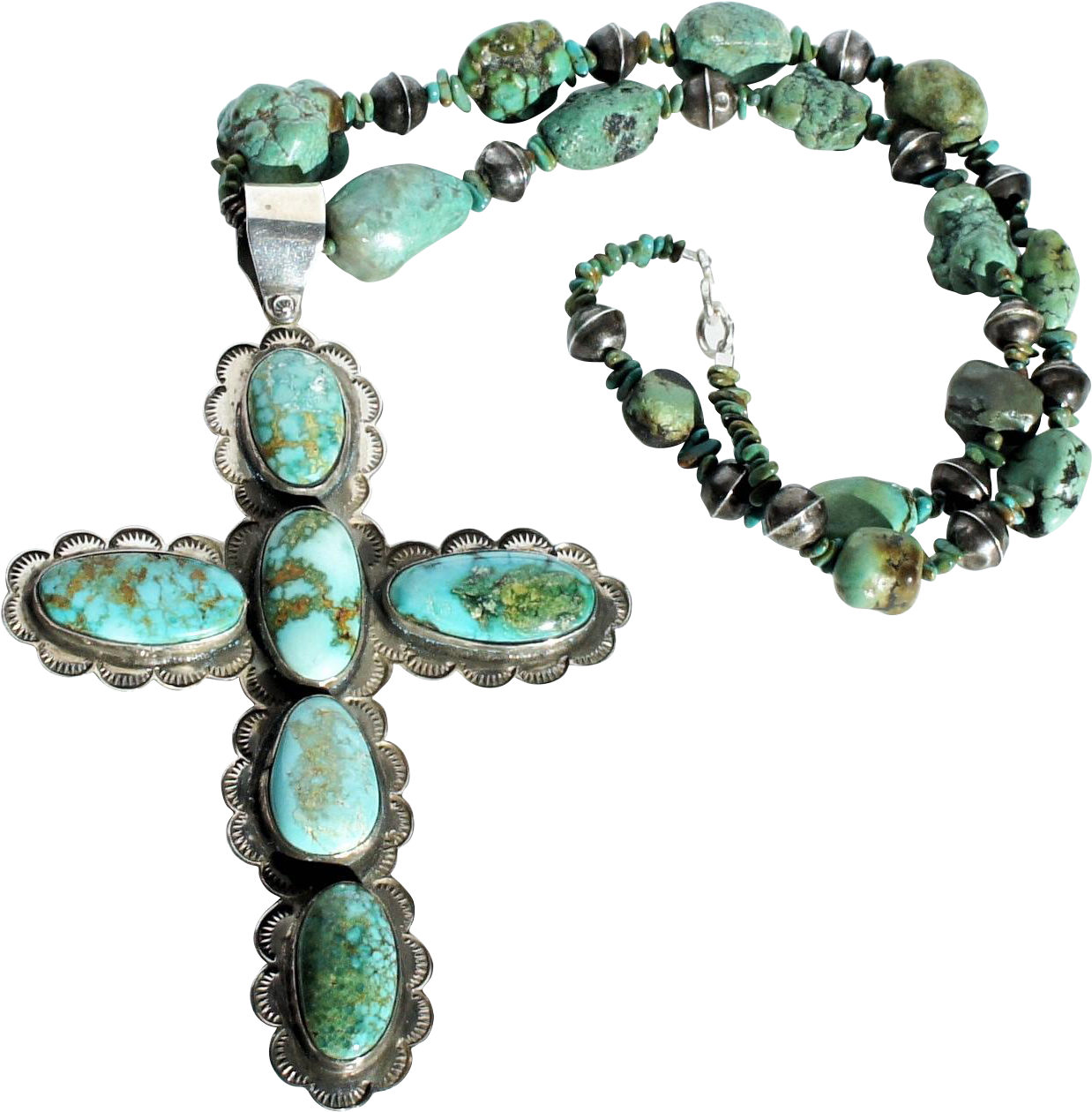 Vintage Federico Jimenez Sterling Silver Turquoise (1259x1259), Png Download
