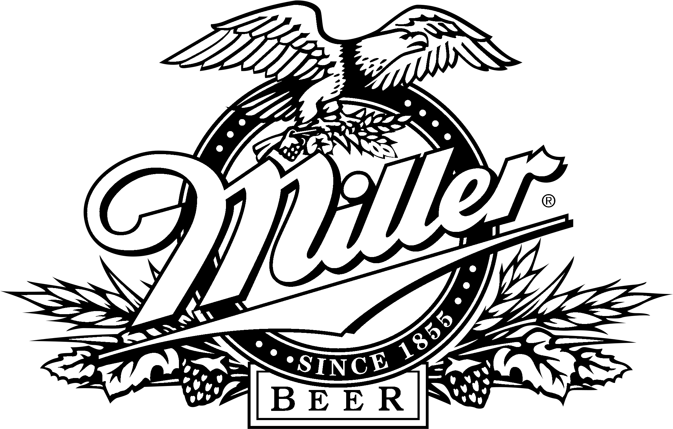 Miller Logo Black And White (2400x2400), Png Download