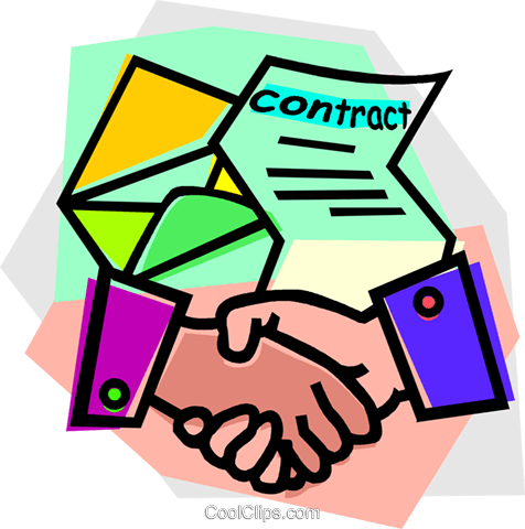 Handshake After Signing A Contract Royalty Free Vector - Contract Clipart (476x480), Png Download