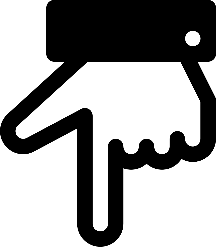Point-down Finger Direction Hand Comments - Icon (858x981), Png Download