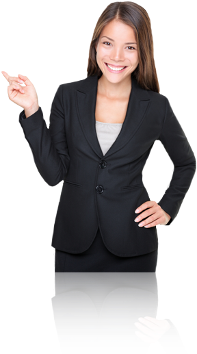 Blank - Business Woman Pointing Png (290x538), Png Download