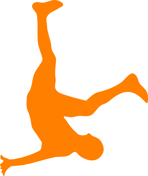 Falling Man In Organge Clip Art At Clker - Person Falling Clip Art (504x600), Png Download