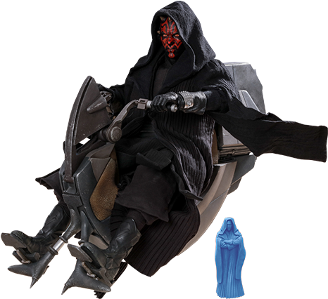 About The Darth Maul With Speeder Sixth Scale Figure - Star Wars Darth Maul Sith Speeder (480x425), Png Download