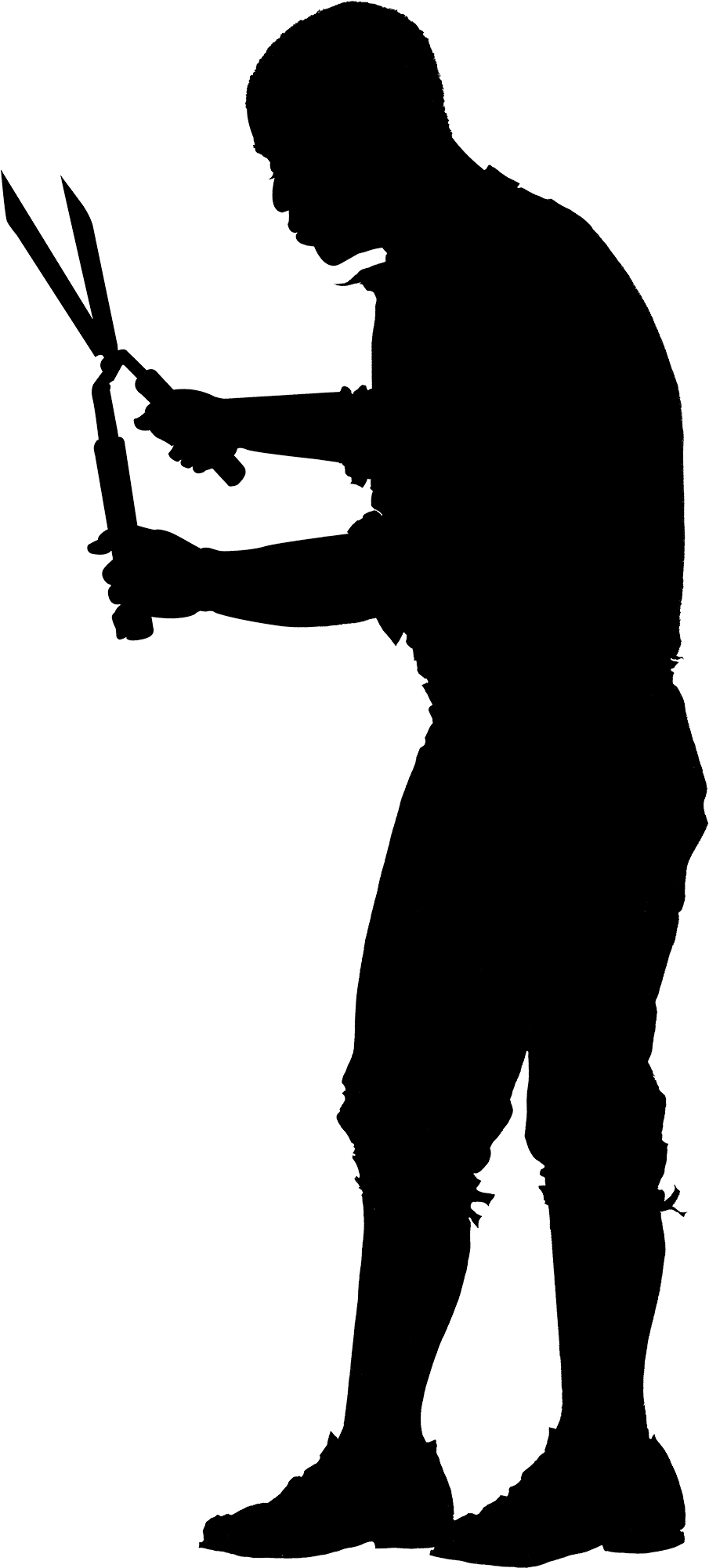 Enslaved People - Man Garden Work Silhouette (1330x2000), Png Download
