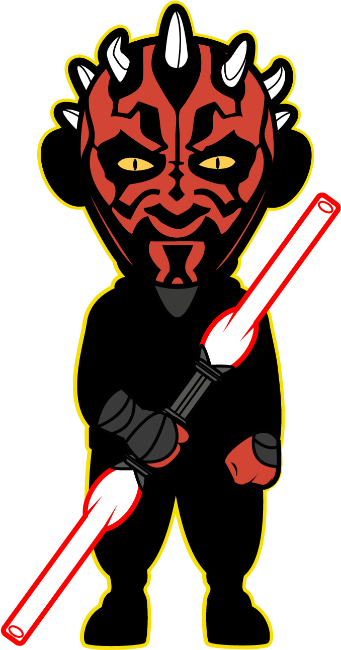 Kawaii Darth Maul - Star Wars Cartoon Darth Maul (500x625), Png Download