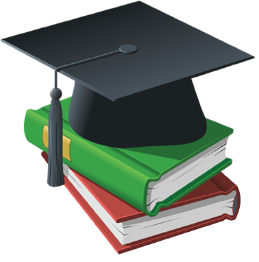 Education Cap Books Png - Books And Graduation Hat (475x390), Png Download