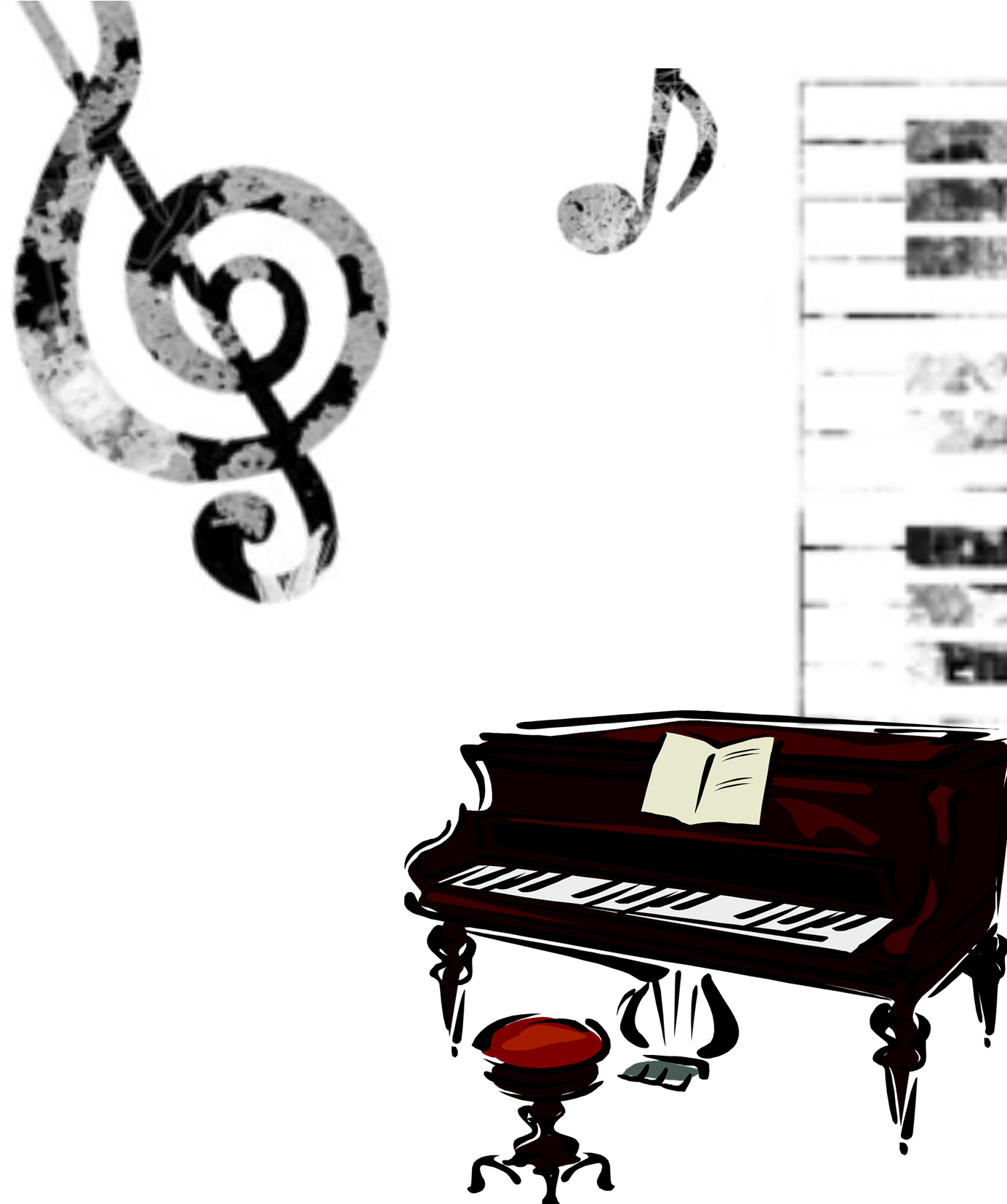 Piano Photography Drawing Musical Keyboard Illustration - Piano Posters (1417x1655), Png Download